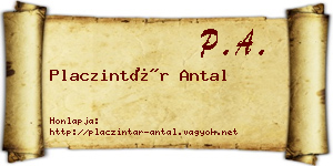 Placzintár Antal névjegykártya